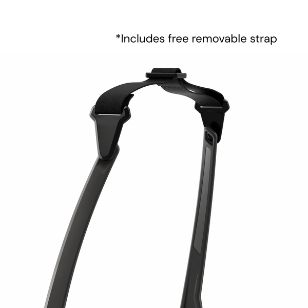 Matte Carbon | DUBL Helios Golf Sunglasses with ShotSync™, grips and strap