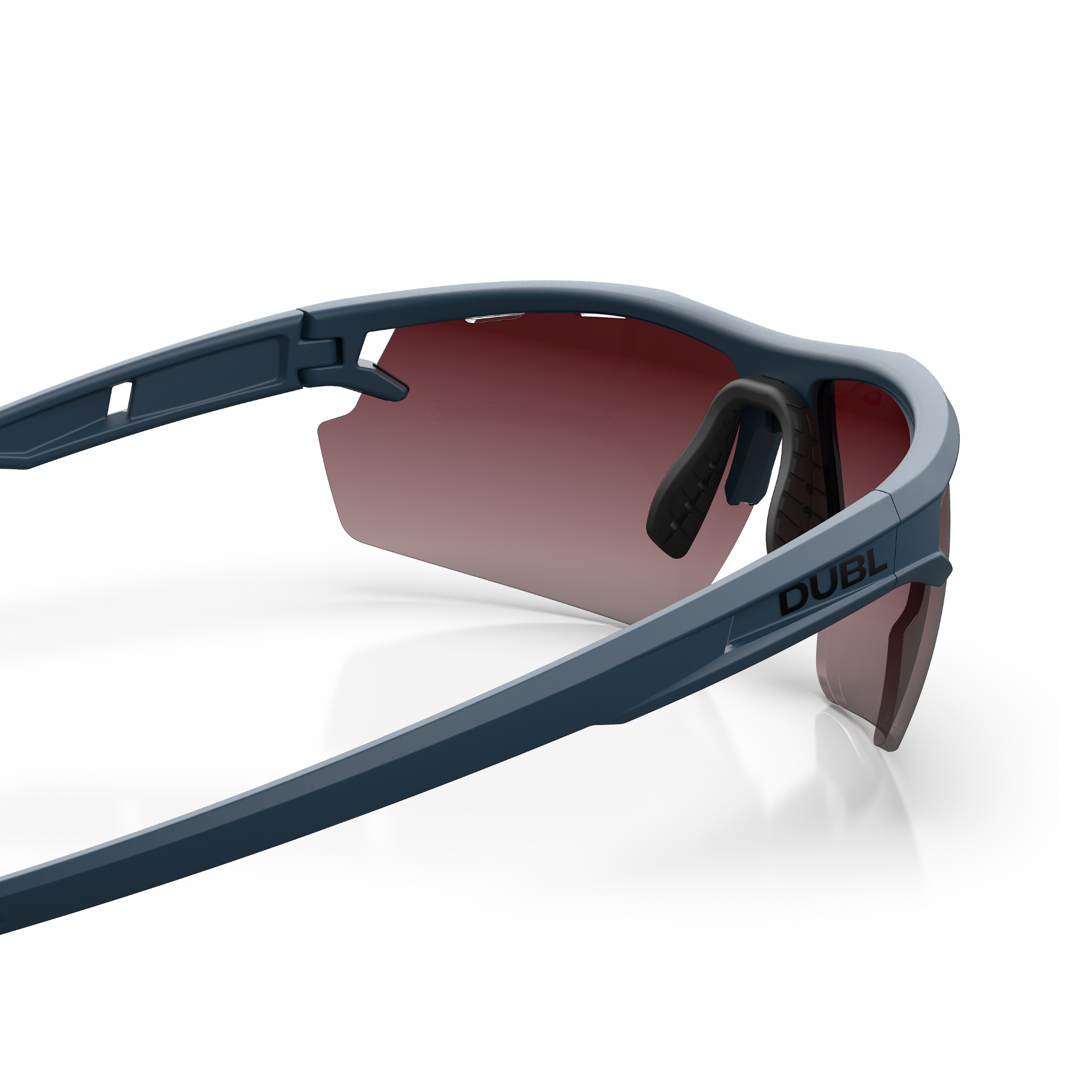 Navy | DUBL Helios Golf Sunglasses with ShotSync™, right face away, blue