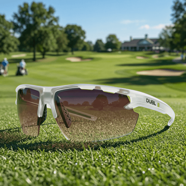 Matte Halo | helios golf sunglasses on the golf course