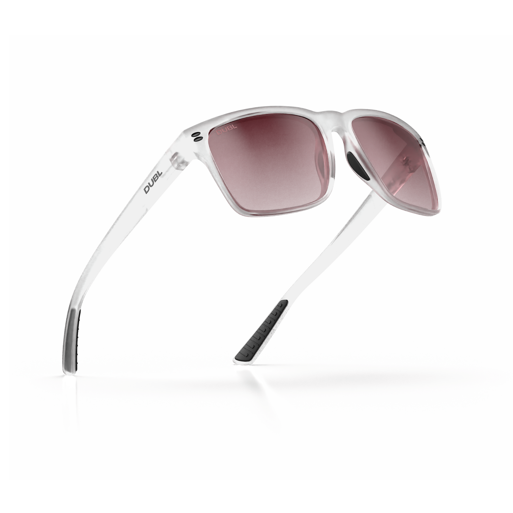 White | DUBL Hyperion Golf Sunglasses, upside Shot