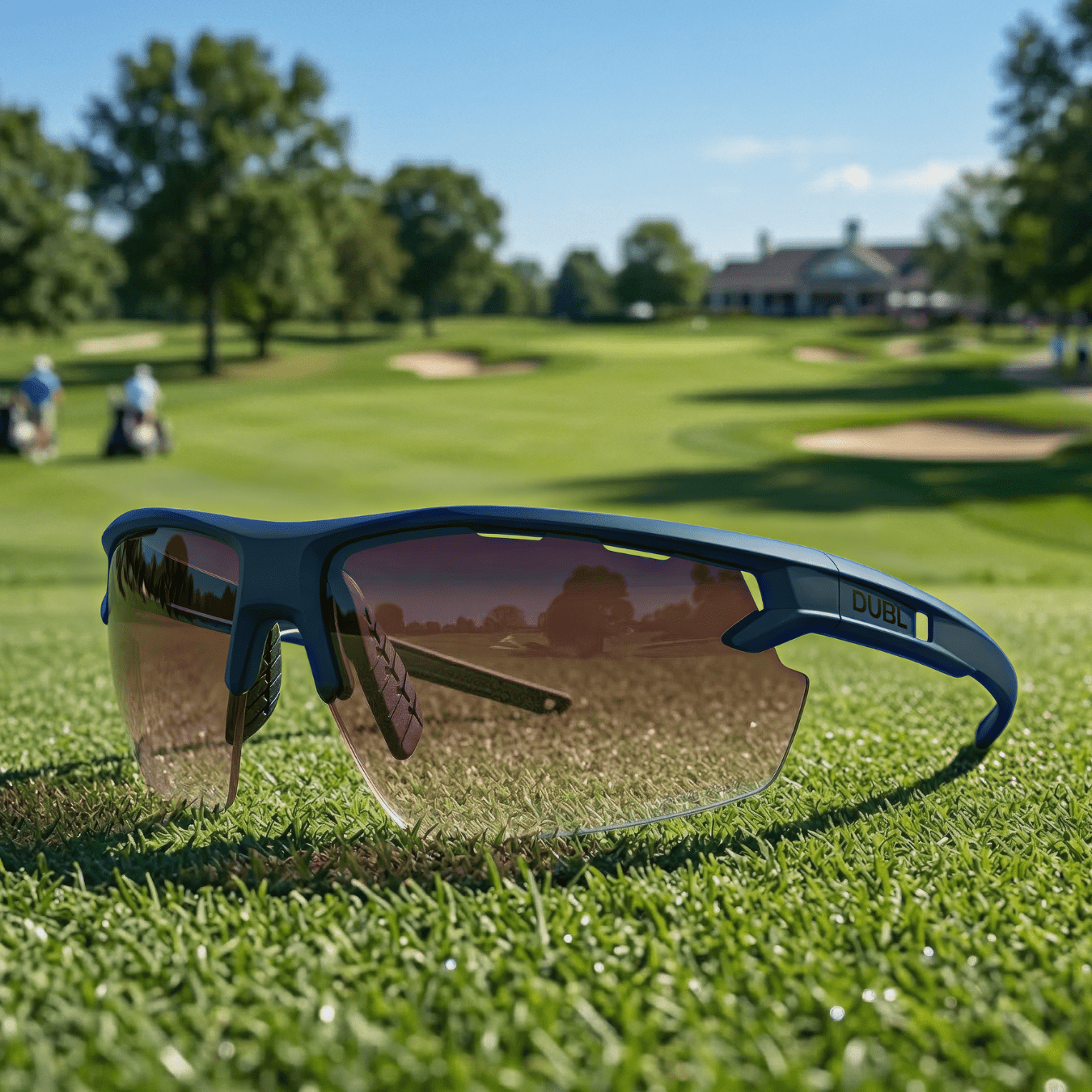 Matte Abyss | helios golf sunglasses on the golf course