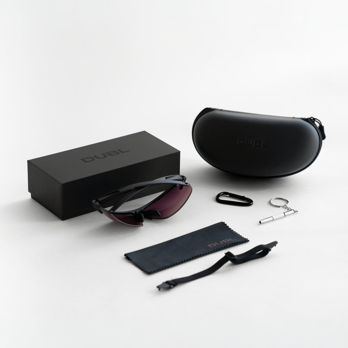 Matte Pebble | Helios Sunglasses Box with all items