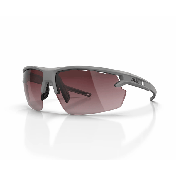 Matte Pebble | DUBL Helios Golf Sunglasses with ShotSync™, left side, grey