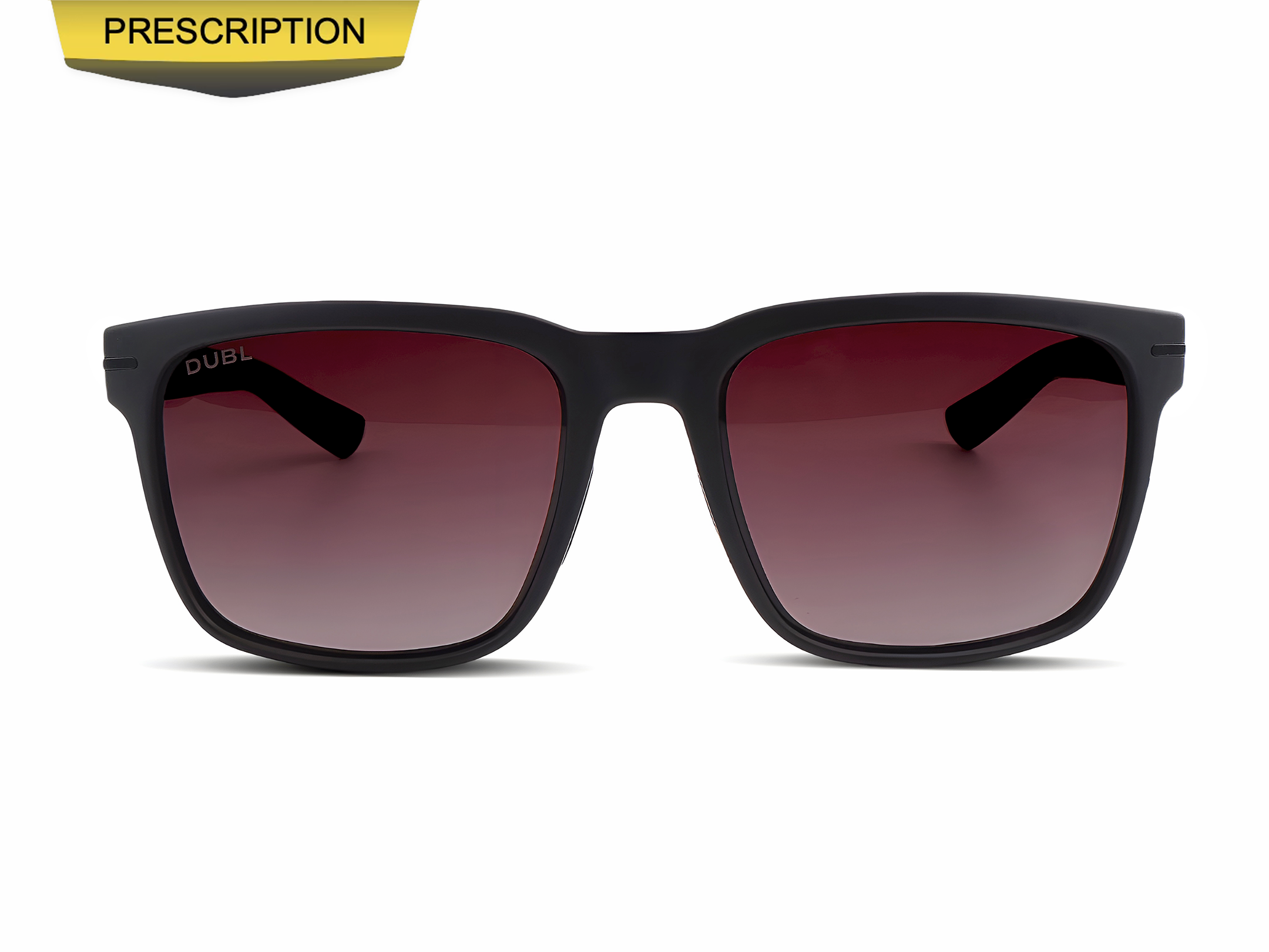 Black sunglasses with gradient lenses on a white background - Front Shot