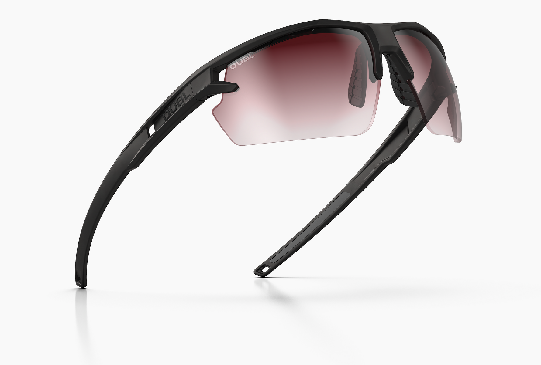 DUBL Helios Golf Sunglasses right tilted view, black