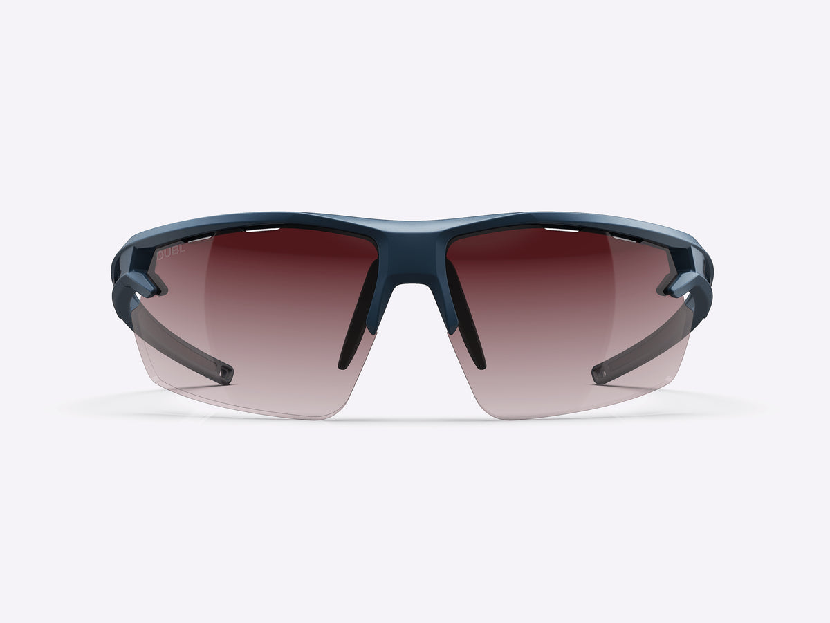 Matte Abyss | DUBL Helios Golf Sunglasses with ShotSync™, front face, blue