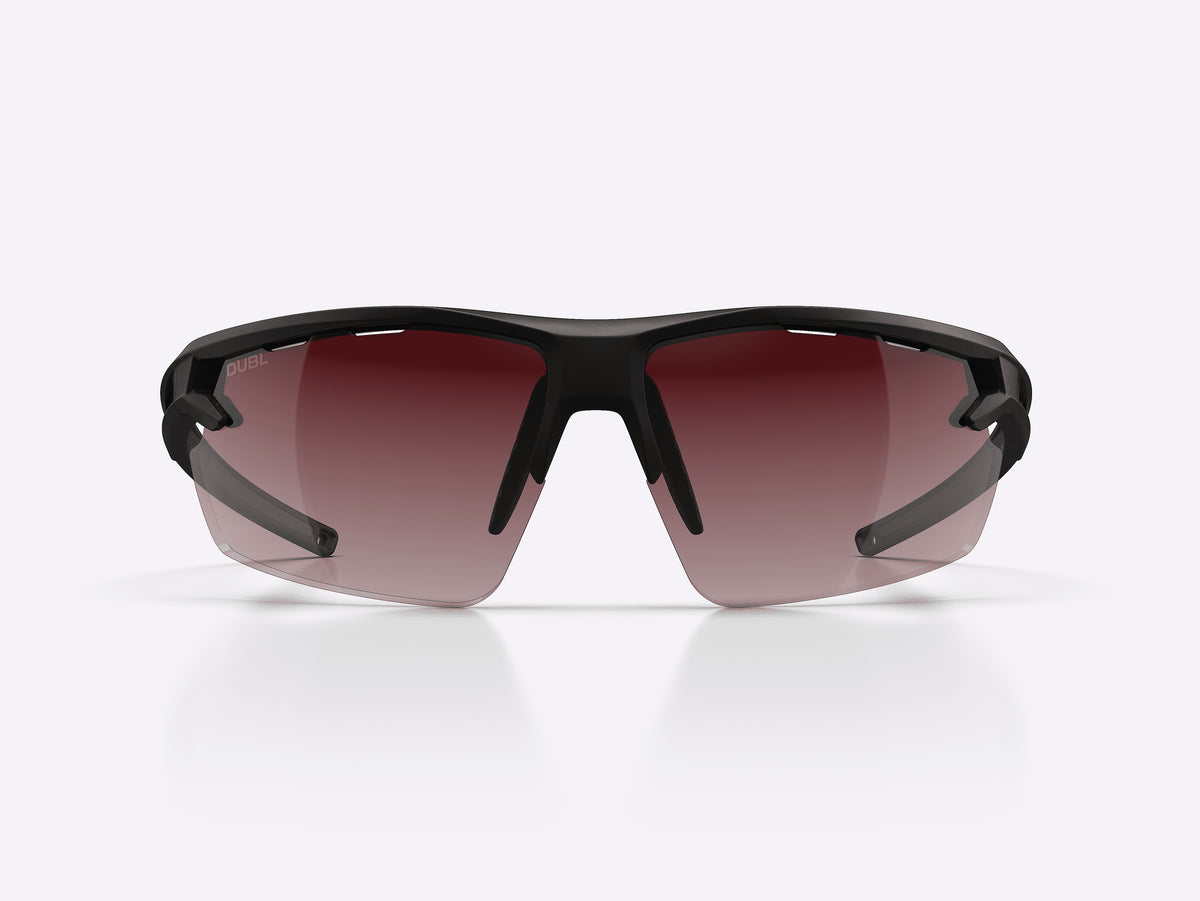 Matte Carbon | DUBL Helios Golf Sunglasses with ShotSync™, front view