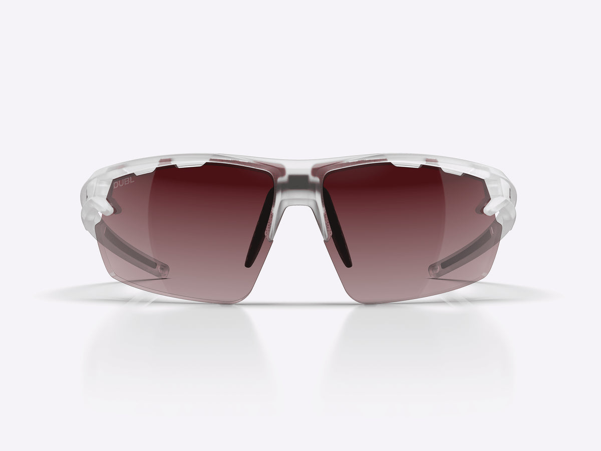 Matte Halo | DUBL Helios Golf Sunglasses with ShotSync™, front, clear